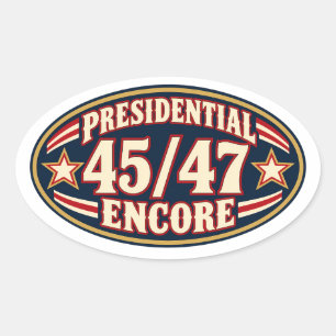 Presidential Encore 45 47 Oval Sticker