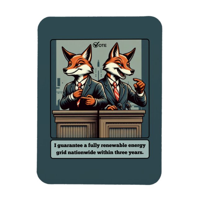 Presidential Fox – Funny Political Satire Animal  Magnet (Vertical)