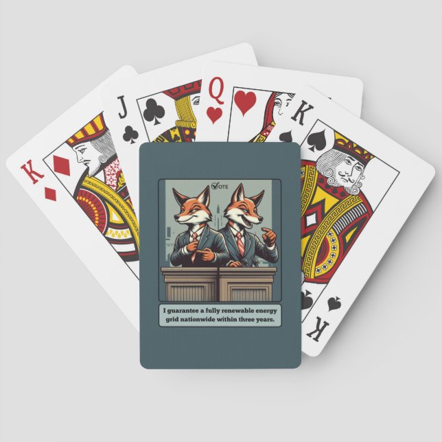 Presidential Fox – Funny Political Satire Animal  Playing Cards (Back)
