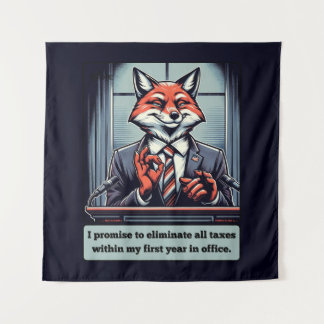 Presidential Fox – Funny Political Satire Animal  Tapestry