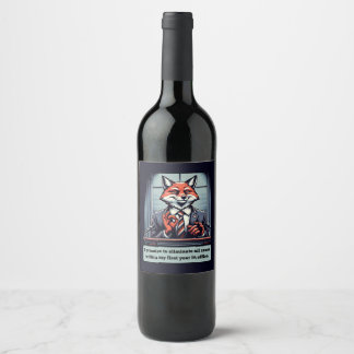Presidential Fox – Funny Political Satire Animal  Wine Label