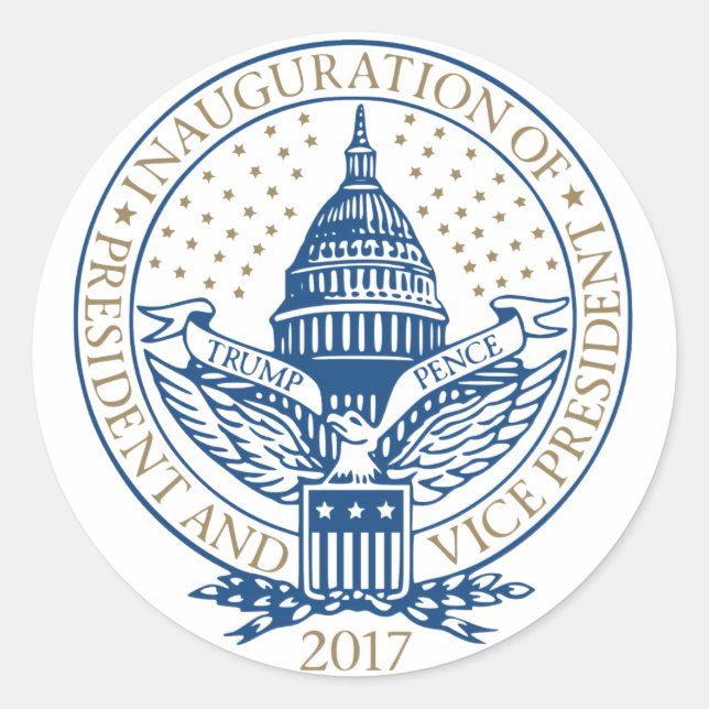 Presidential Inauguration Trump Pence 2017 Classic Round Sticker (Front)