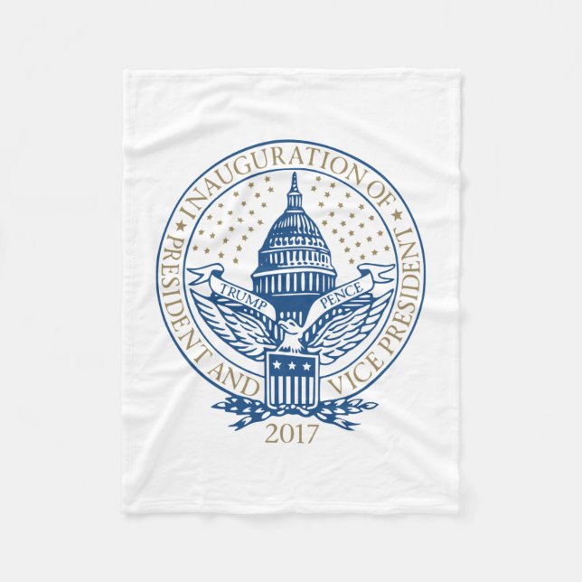 Presidential Inauguration Trump Pence 2017 Logo Fleece Blanket (Front)