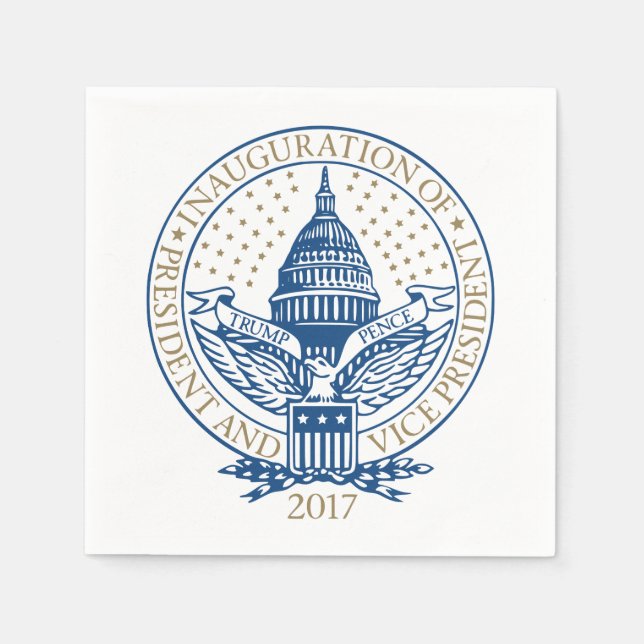 Presidential Inauguration Trump Pence 2017 Logo Napkin (Front)