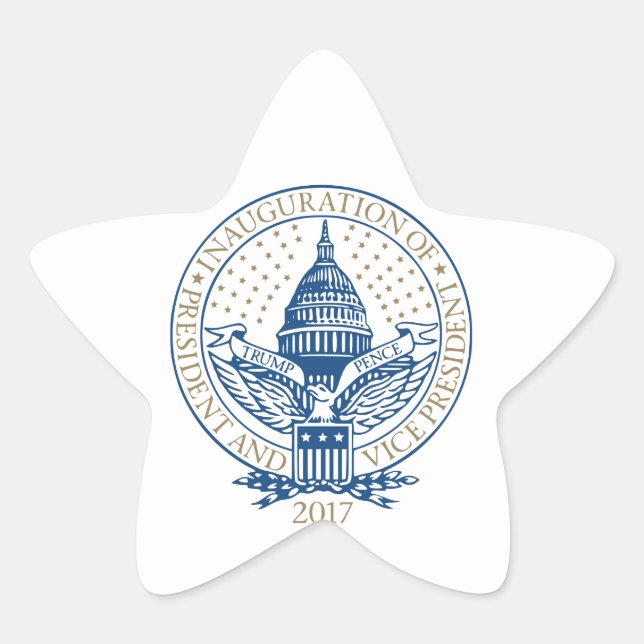 Presidential Inauguration Trump Pence 2017 Star Sticker (Front)
