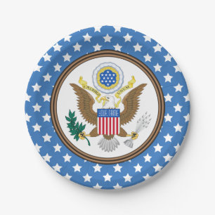 Presidential Seal Stars Personalise Paper Plate
