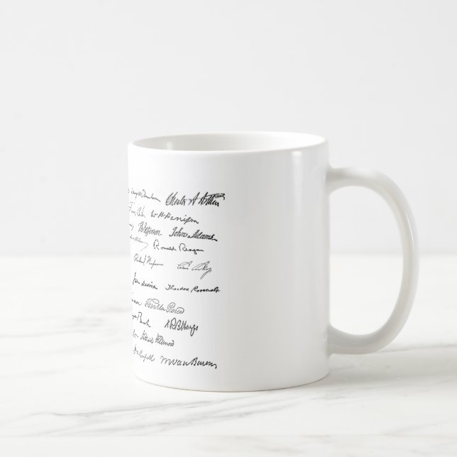 Presidential Signatures (United States Presidents) Coffee Mug (Right)