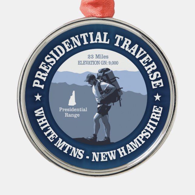 Presidential Traverse (rd) Metal Tree Decoration (Front)