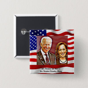 PresidentJoeBident-VicePresident KamalaHarris 202_ 15 Cm Square Badge