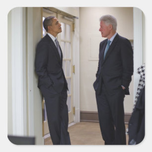 Presidents Barack Obama & Bill Clinton Square Sticker