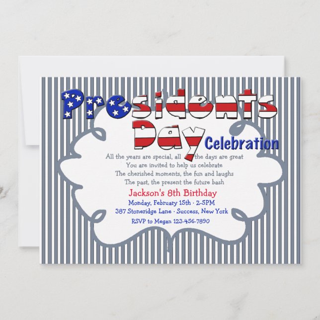 President's Day Celebration Invitation (Front)