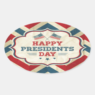 presidents day chevron oval sticker
