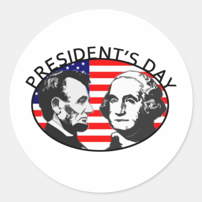 PRESIDENT'S DAY CLASSIC ROUND STICKER (Front)