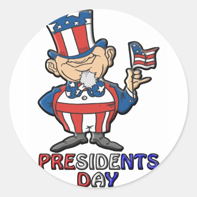 Presidents Day Classic Round Sticker (Front)