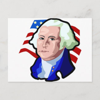 Presidents Day, George Washington and USA Flag Postcard