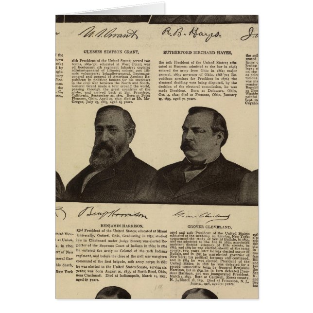 Presidents US, autographs, biographies (Front)