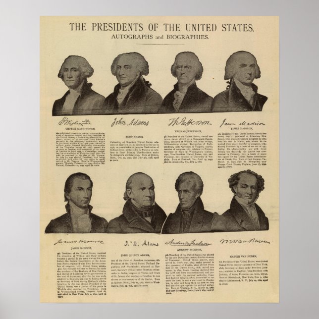 Presidents US, autographs, biographies 2 Poster (Front)