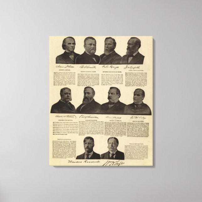 Presidents US, autographs, biographies Canvas Print (Front)