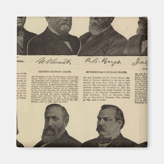 Presidents US, autographs, biographies Magnet (Front)