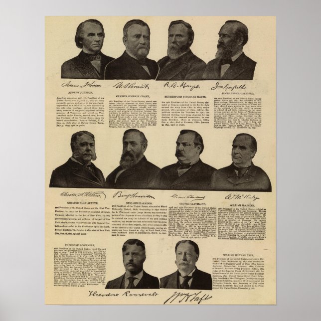 Presidents US, autographs, biographies Poster (Front)