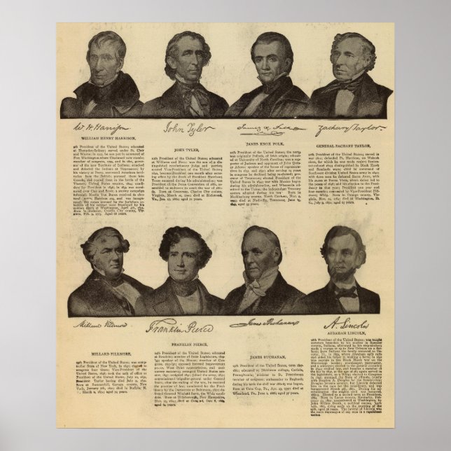 Presidents US, autographs, biographies Poster (Front)