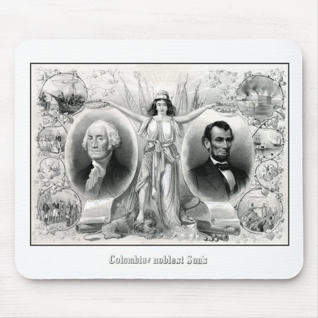 Presidents Washington and Lincoln Mouse Mat (Front)