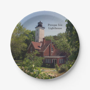 Presque Isle Lighthouse Erie paper plate