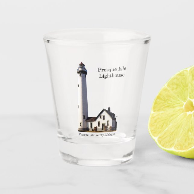 Presque Isle Lighthouse shot glass (Front)