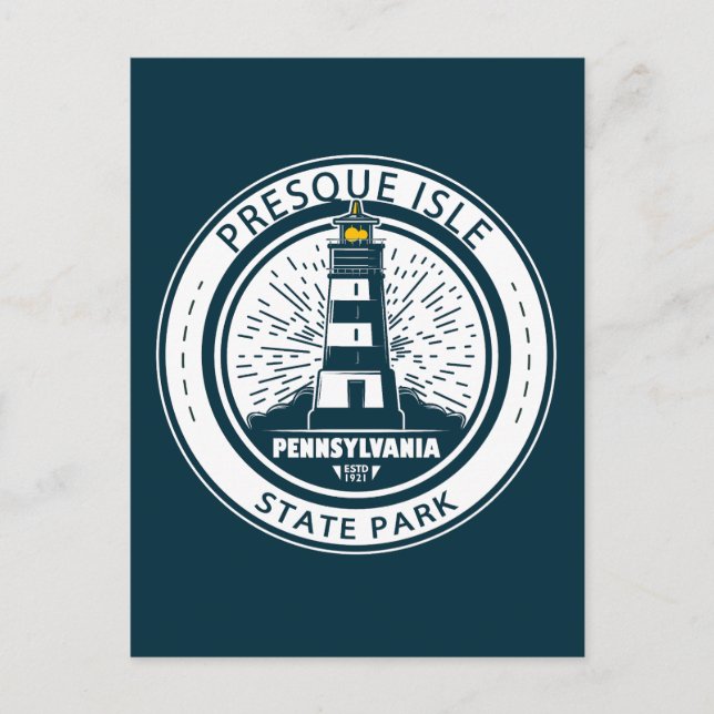Presque Isle State Park Pennsylvania Badge Postcard (Front)