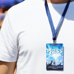 PRESS All Access Pass Concert Event ID Badge