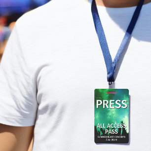 PRESS All Access Pass Concert Event ID Badge