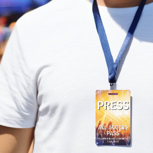 PRESS All Access Pass Concert Event ID Badge