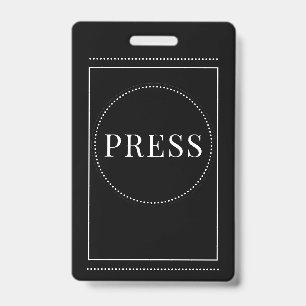 Press Black Badge ID Badge