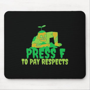 Press F To Pay Respects Zombie Gamer Meme Hallowee Mouse Mat