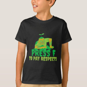 Press F To Pay Respects Zombie Gamer Meme Hallowee T-Shirt