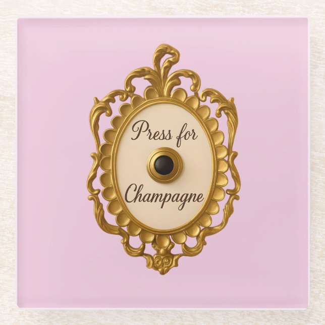 Press for Champagne Bar Cart Veuve Coaster (Front)