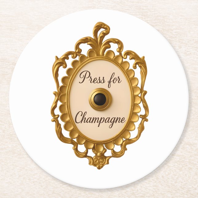 Press for Champagne Bar Cart Veuve Coaster (Front)