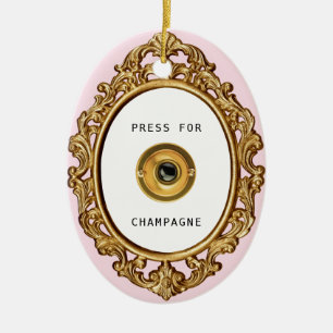 Press for Champagne     Ceramic Tree Decoration