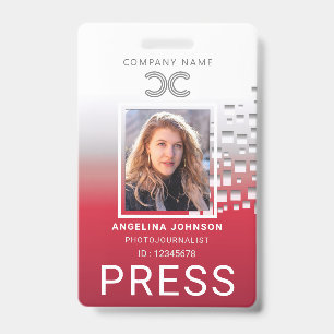 Press Identification Photo ID Badge