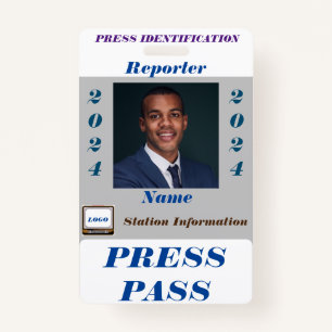 Press Pass Badge ID Badge