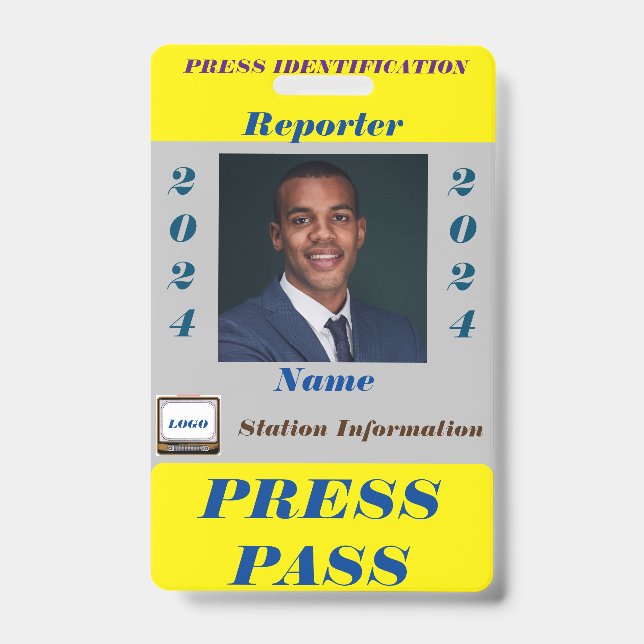 Press Pass Badge ID Badge (Front)