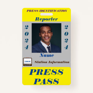Press Pass Badge ID Badge