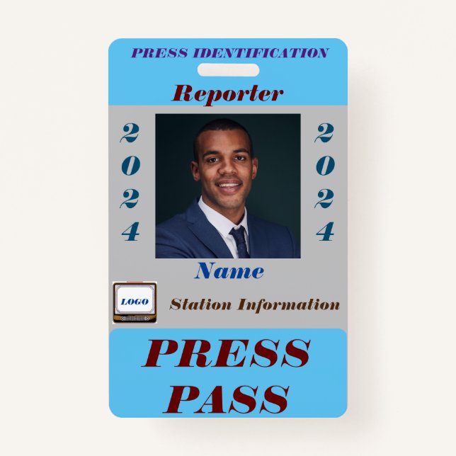 Press Pass Badge ID Badge (Front)