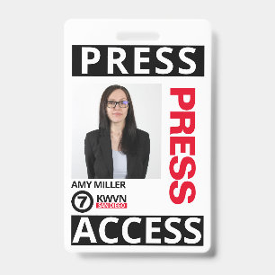 Press Pass Employee ID Badge