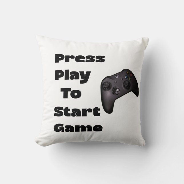 Press Play To StarT Game Pillow (Front)