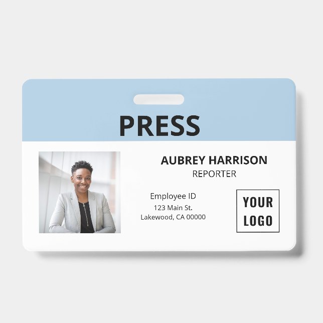 Press Simple Photo ID Badge (Front)
