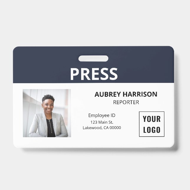 Press Simple Photo ID Badge (Front)