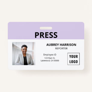 Press Simple Photo ID ID Badge