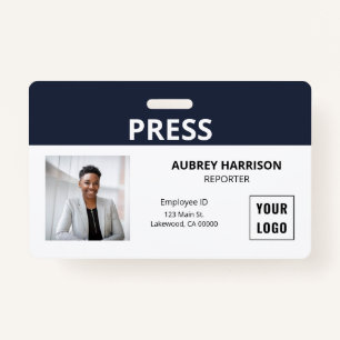 Press Simple Photo ID ID Badge