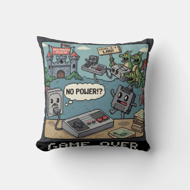 Press Start for Nostalgia! (And a Few Laughs) Cushion (Front)